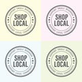 Shop Local Vector Icon Logo - Bright Colors - Support Small Business - Shopping Graphics