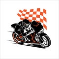 Man riding superbike racing logo