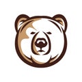 Fat grizly bear head logo Royalty Free Stock Photo