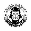 Pomade label design with fox icon