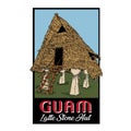 Guam Latte Stone Hut Vacation, good for tshirt design