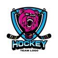 Hockey team mascot logo with bear head Royalty Free Stock Photo