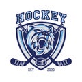 Hockey team mascot logo with bear head Royalty Free Stock Photo
