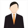 Faceless man wearing formal suit avatar.