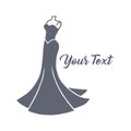 Wedding Bridal Wear Boutique. Elegant Gown Sexy Dress Fashion Logo Design Vector Illustration Royalty Free Stock Photo