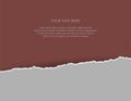 Realistic torn paper. Template design for banner for web and print, sale promo, advertising, presentation Royalty Free Stock Photo