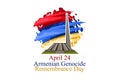 April 24, Armenian Genocide Remembrance Day vector illustration.