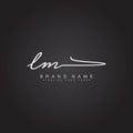 Initial Letter LM Logo - Handwritten Signature Logo
