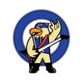 Eagle mascot logo with guitar