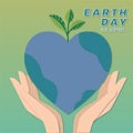 World earth day - 22 April Love planet and holding your heart`s home