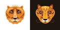 Tigers vector stylized faces