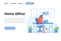 Unique Modern flat design concept of Home Office for website and mobile website.