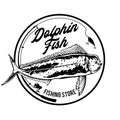 Dolphin fish logo design in hand drawn style