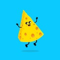 Funny happy cute smiling cheese Vector