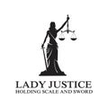 Lady Justice holding scale and sword