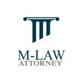 M lettering attorney pillar