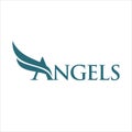 Angels A letering logo angelic wings logo