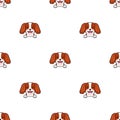 Vector cartoon character cavalier king charles spaniel dog seamless pattern background Royalty Free Stock Photo