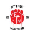 freedom handfight icon hand vector design