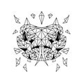 Geometric snake head vector logo design