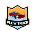 Plow truck badge design logo