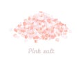 Heap of Himalayan pink salt isolated on white background. Vector illustration