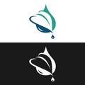 Illustration vector graphic of Drop and Leaf Logo Symbol Simple Nature Logo. Royalty Free Stock Photo