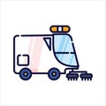 Illustration of the street sweeper car Royalty Free Stock Photo