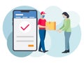 Online home delivery conform illustration Royalty Free Stock Photo