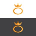 Elegant crown logo in gold frame vector image Royalty Free Stock Photo