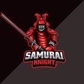 Samurai knight mascot logo template