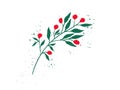 Branch with seeds decorative icon vector illustration design. Royalty Free Stock Photo