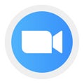 Zoom video meeting conference call vector icon.