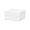 Square Packaging Box with Closed Lid Isolated on White Background Royalty Free Stock Photo