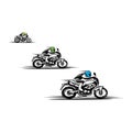 Motorcycle running white background