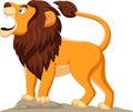 Cartoon lion roaring isolated on white background Royalty Free Stock Photo