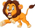 Cartoon lion roaring isolated on white background Royalty Free Stock Photo