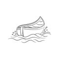 Simple hand drawn of Canoes boats vector illustration