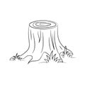 Tree Lumber Wooden Trunk Stump vector illustration