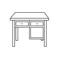 Simple Wooden Table hand drawn vector illustration