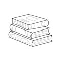 Stack of books hand drawn vector illustration