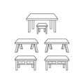 Wooden Table hand drawn vector illustration
