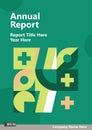 Annual report cover with green color theme