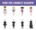 Shadow Matching Game for kids, Visual game for kid, find the correct Shadow, Instructional media, Connect the dots picture