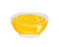 Honey in glass bowl isolated on a white background. Vector illustration of sweet organic food Royalty Free Stock Photo
