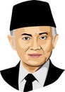 3rd President of Republic Indonesia Vector Illustration Habibie Royalty Free Stock Photo