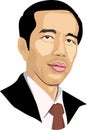 7th President of Republic Indonesia Vector Illustration Joko Widodo