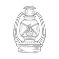 Dusty Old Lantern outline vector illustration Royalty Free Stock Photo