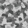 PrintWinter white camouflage, modern fashion design. Army uniform. Camo military grunge dry brush pattern. Vector