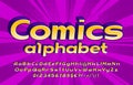 Comics alphabet font. Letters, numbers and punctuations in retro comic style.